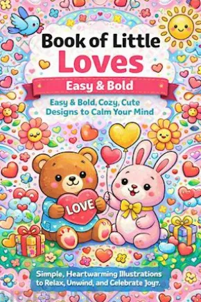 Book of Little Love Coloring Book: Easy & Bold, Cozy, Cute Designs to Calm Your Mind