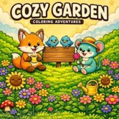 Cozy Garden: Coloring Book for Adults and Teens Featuring Super Cute Gardens with Easy and Simple Designs for Relaxation