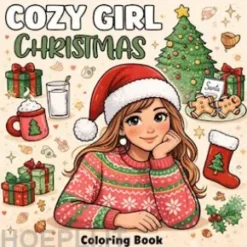 Cozy Girl Christmas: Coloring Book for Adults and Teens Featuring Christmas Vibes with Easy and Simple Designs for Relaxation