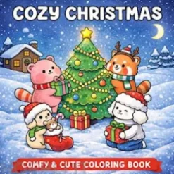 Cozy Christmas: Coloring Book for Adults and Teens Featuring Christmas Characters with Easy and Simple Designs for Relaxation
