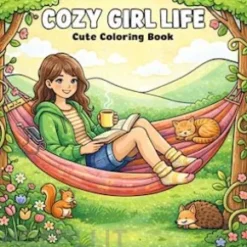 Cozy Girl Life: Coloring Book for Adults and Teens Featuring Super Cute Characters with Easy and Simple Designs for Relaxation