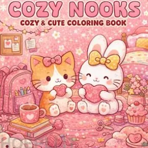 Cozy Nooks: Coloring Book for Adults and Teens Featuring Super Cute Nooks with Easy and Simple Designs for Relaxation