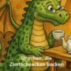 Drachen, die Zimtschnecken backen